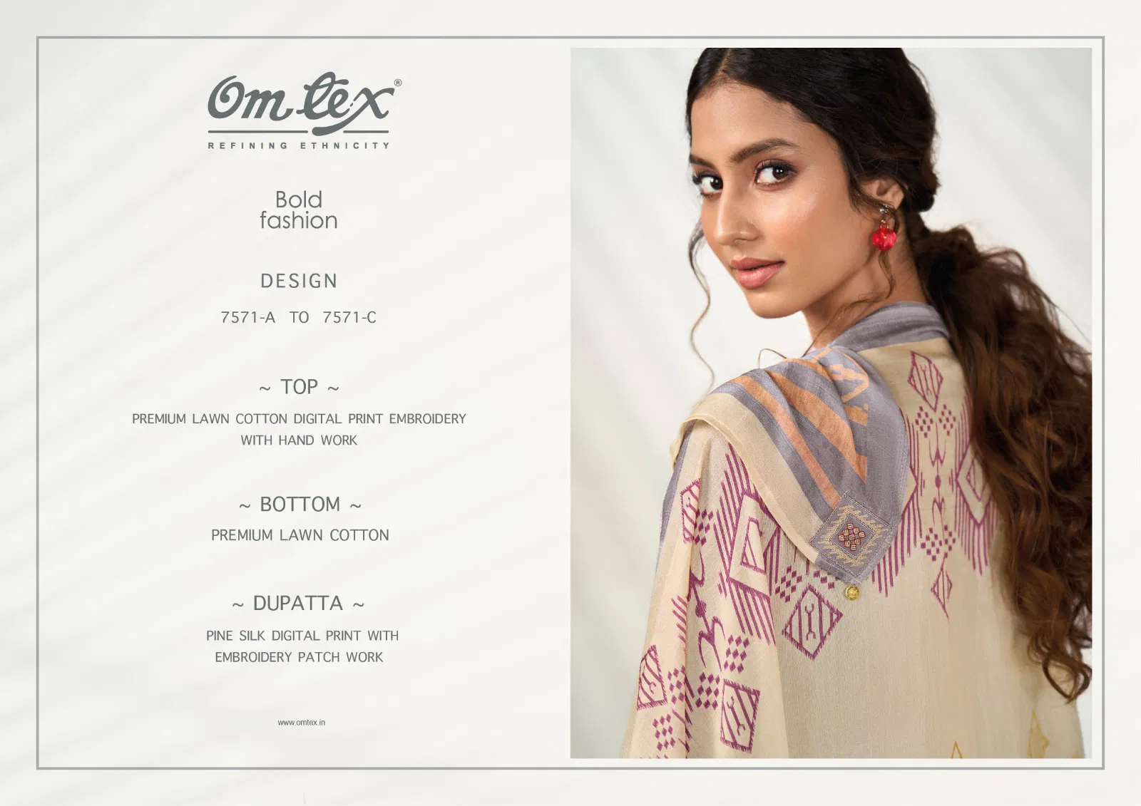 Bold Fashion By Omtex Lawn Cotton Embroidery Dress Material Wholesale Online